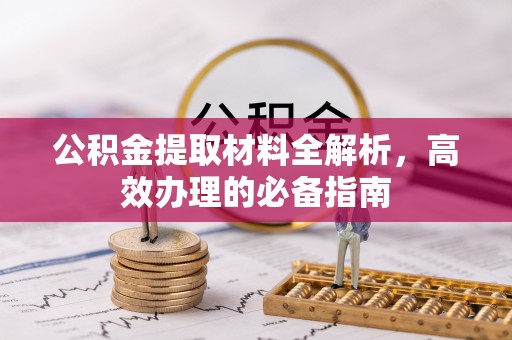 岭东公积金提取材料全解析，高效办理的必备指南